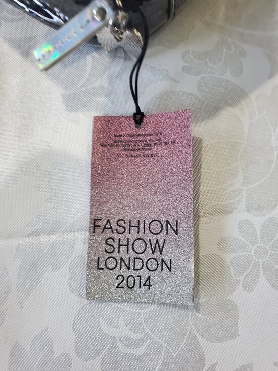 NWT RARE Victoria’s Secret Fashion Show London 2014 Black Silver Shimmer Glossy - Picture 7 of 9